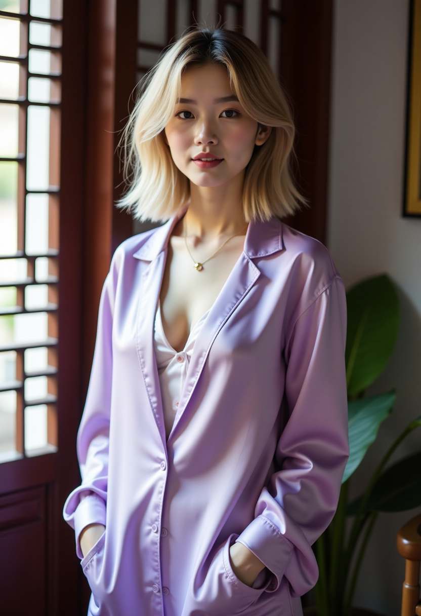 公寓走廊里的男女主角